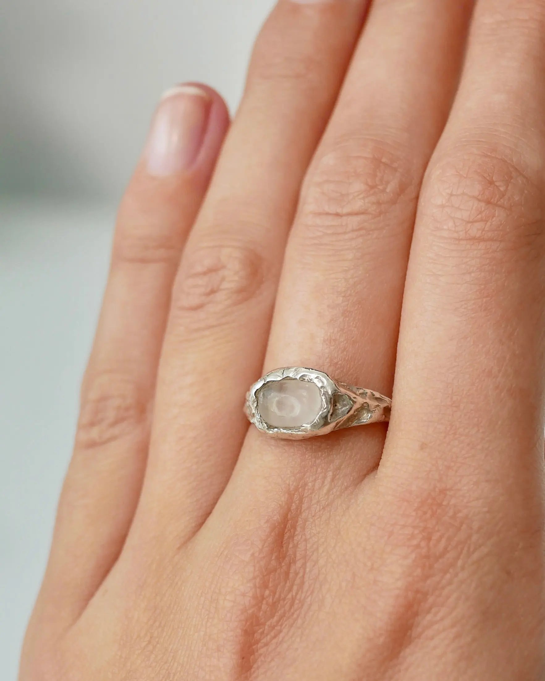 Silver clear quartz ring CharityGoodz