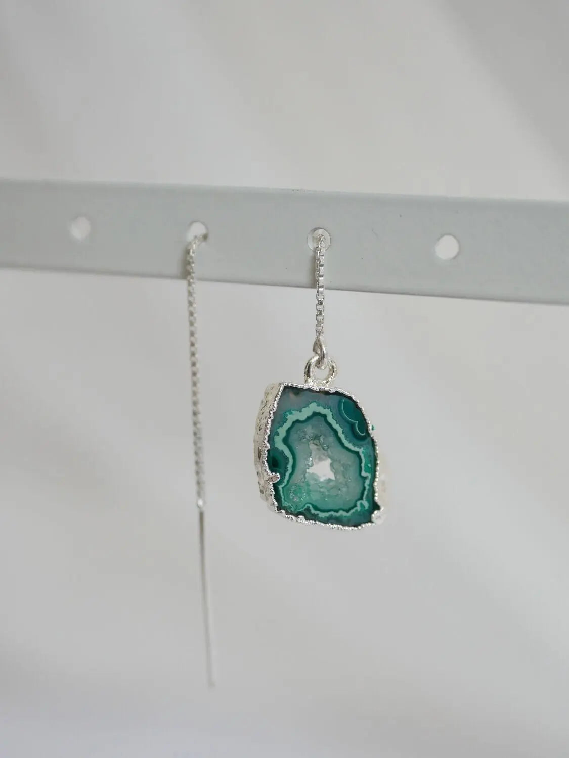 Dangle agate earring silver 03 CharityGoodz