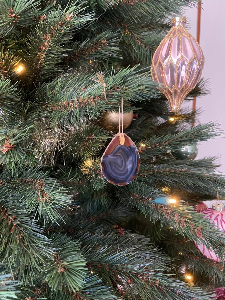 Handmade agate christmas ornament BROWN