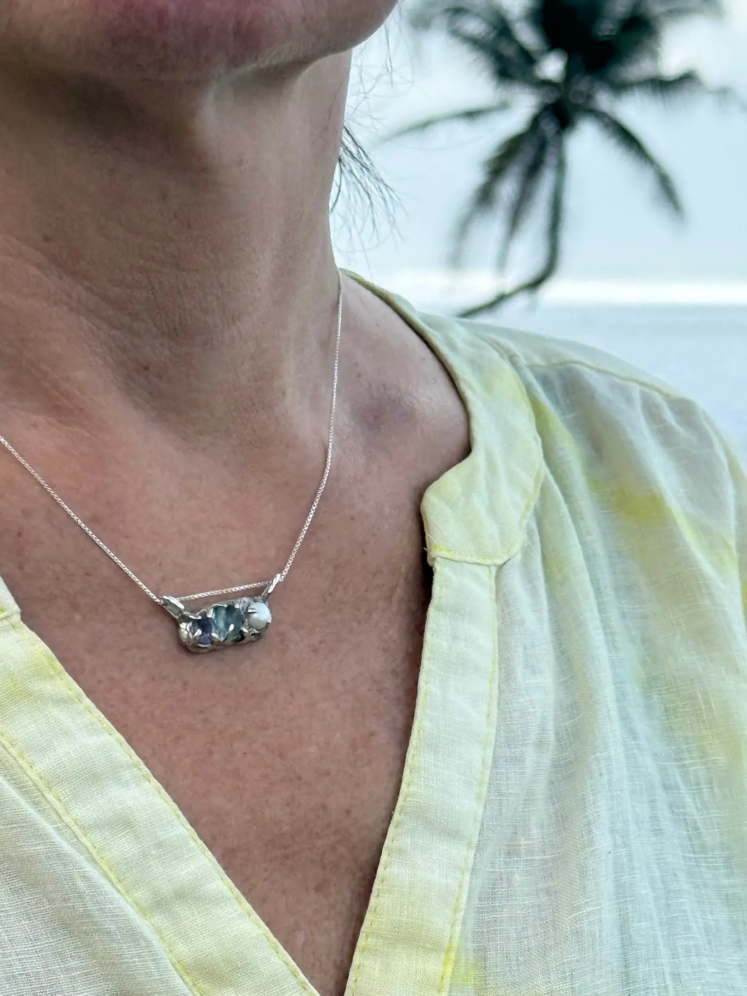 3 stone bag necklace CharityGoodz