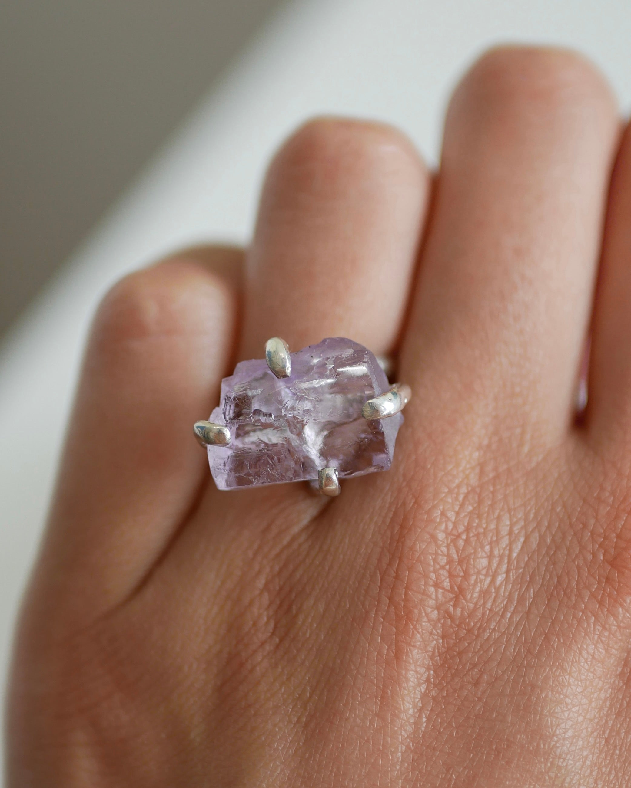 Chuncky Amethist ring silver
