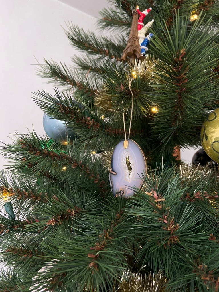 Handmade agate christmas ornament BLACK