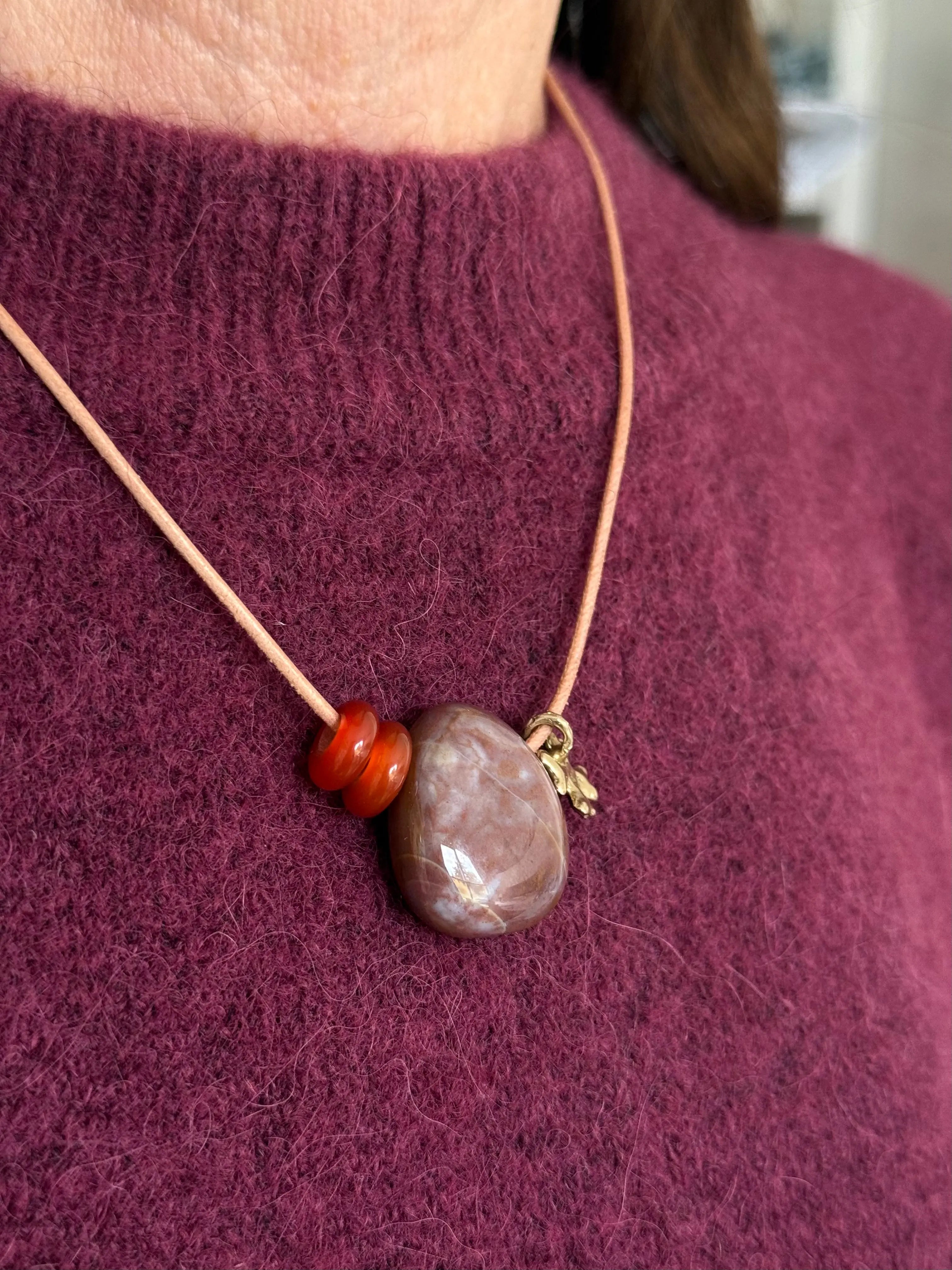 Statement necklace Jasper 1 gold