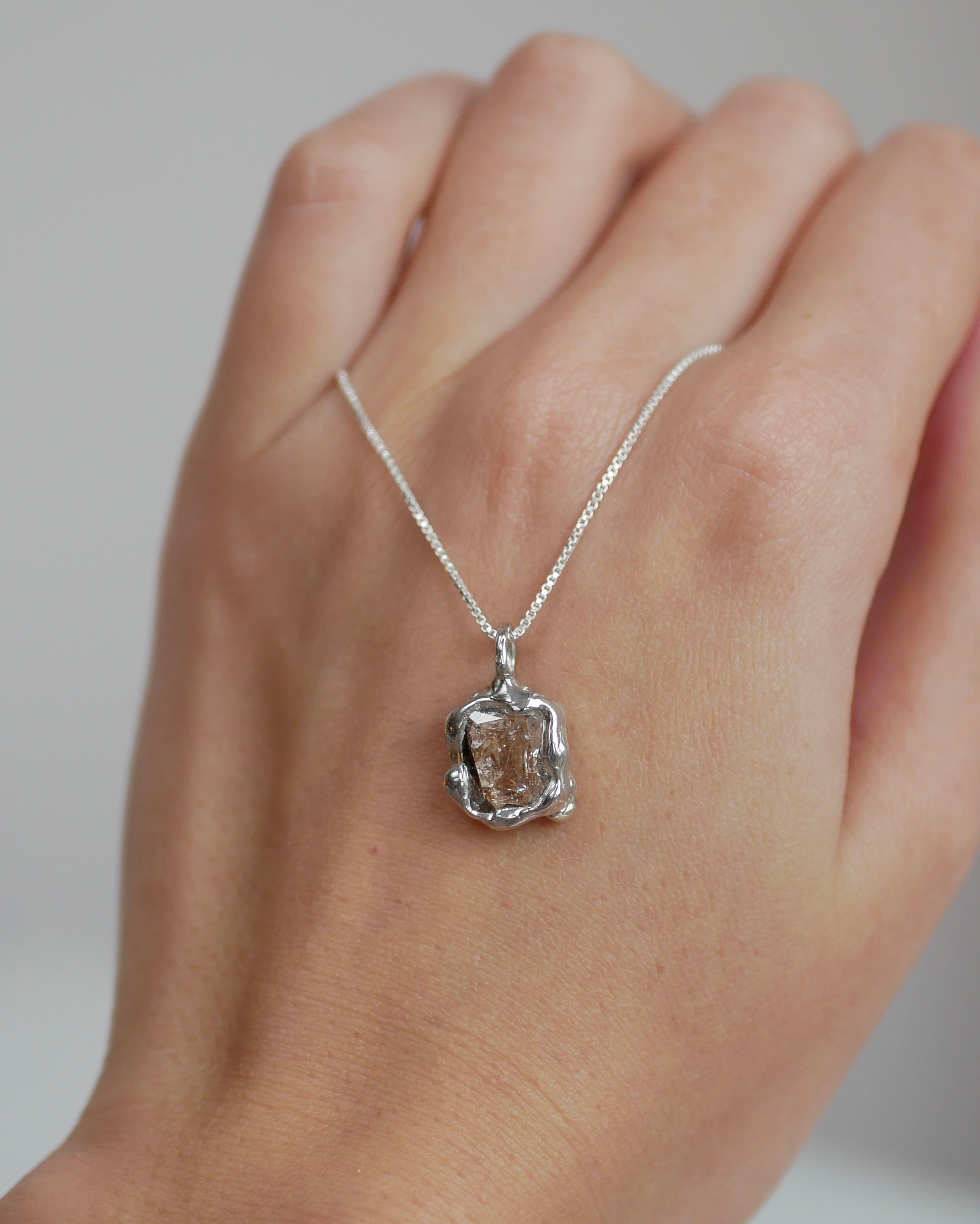 Organic silver necklace