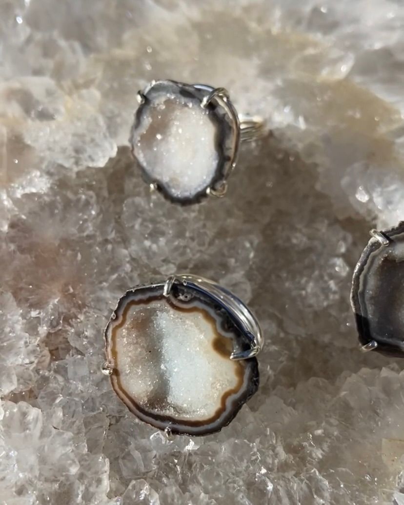 Agate ring silver 03