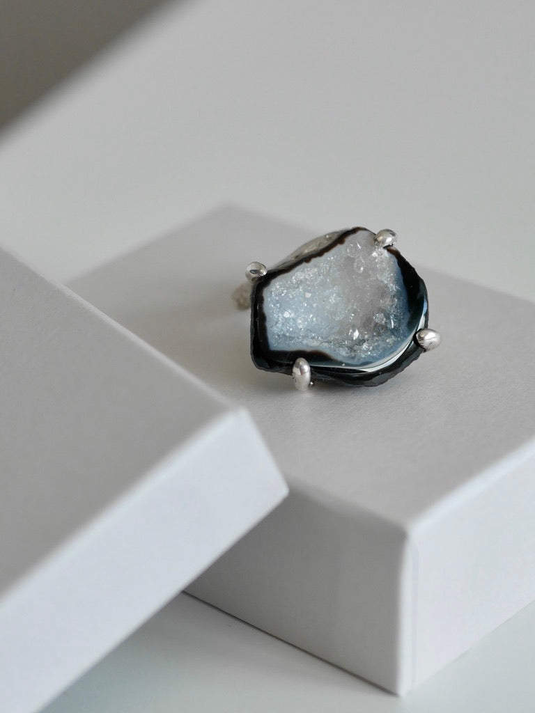 Silver Agate ring 01