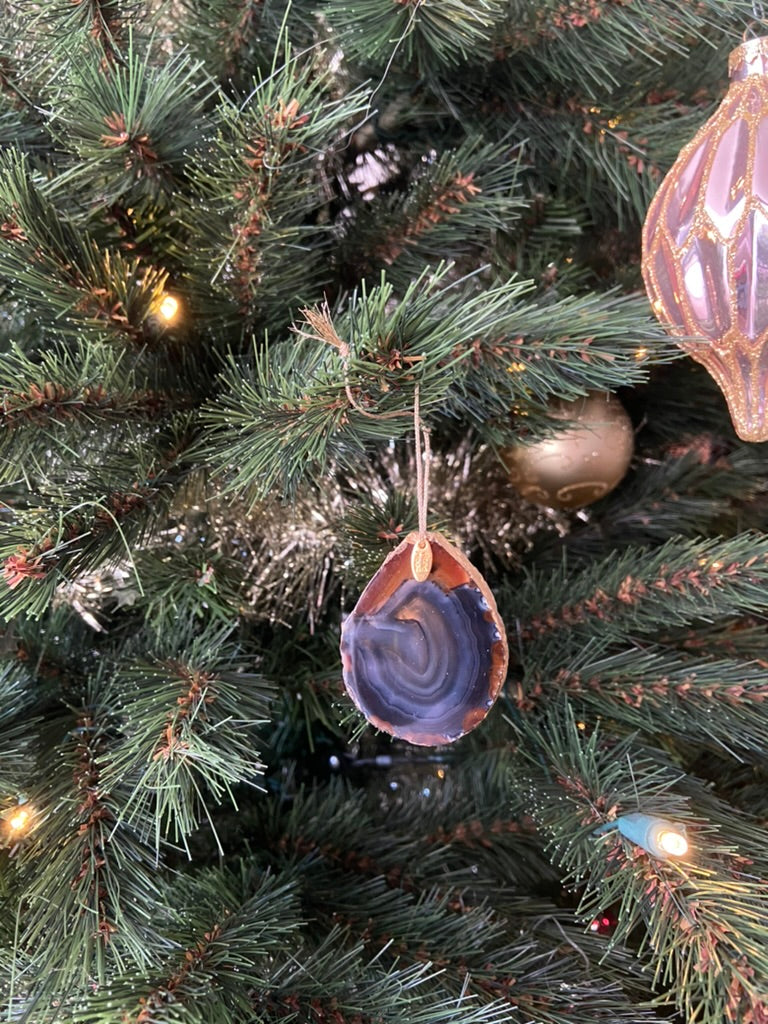 Handmade agate christmas ornament BLACK