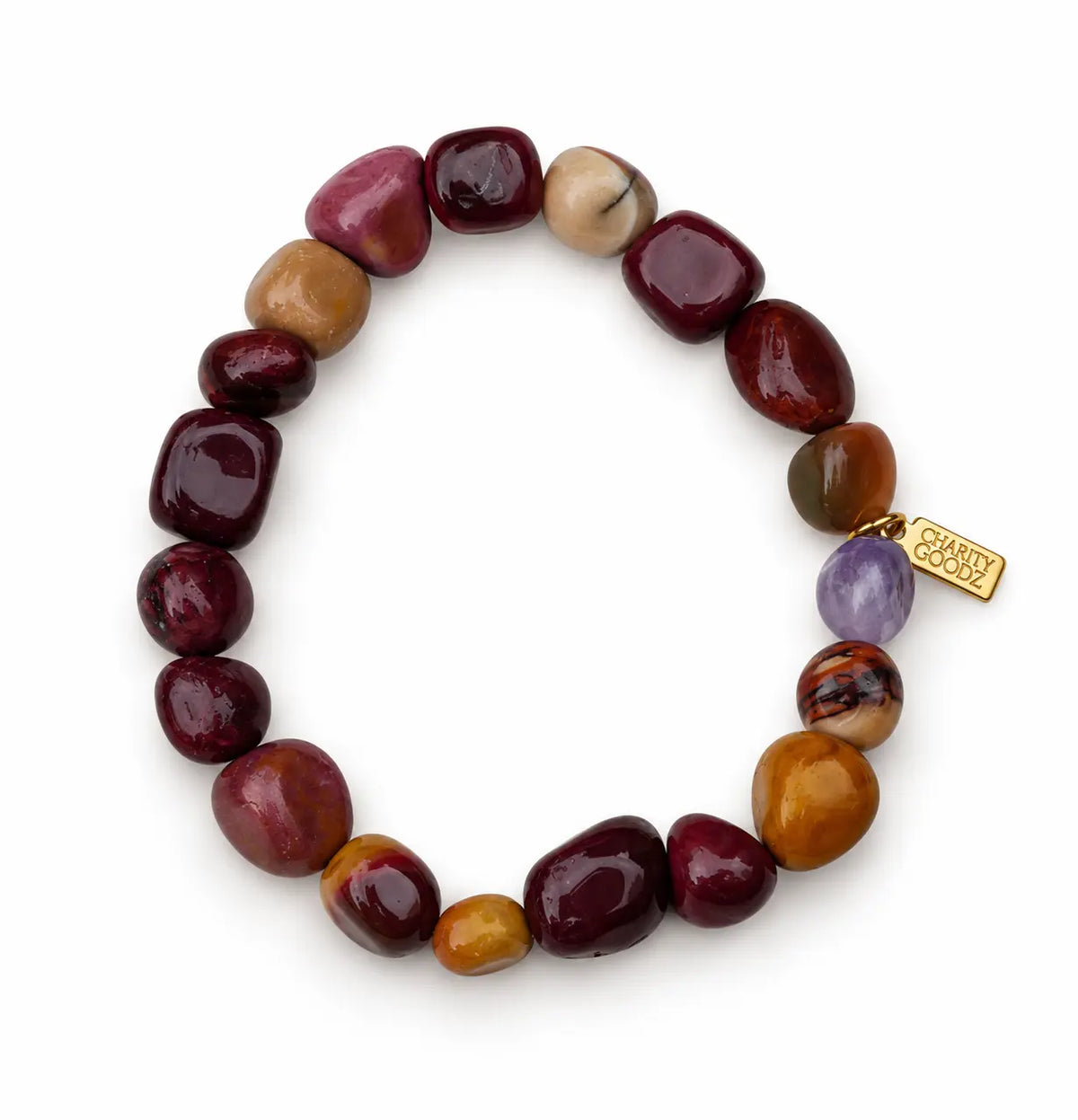Chunky Gemstone Bracelet in Mookait Stones