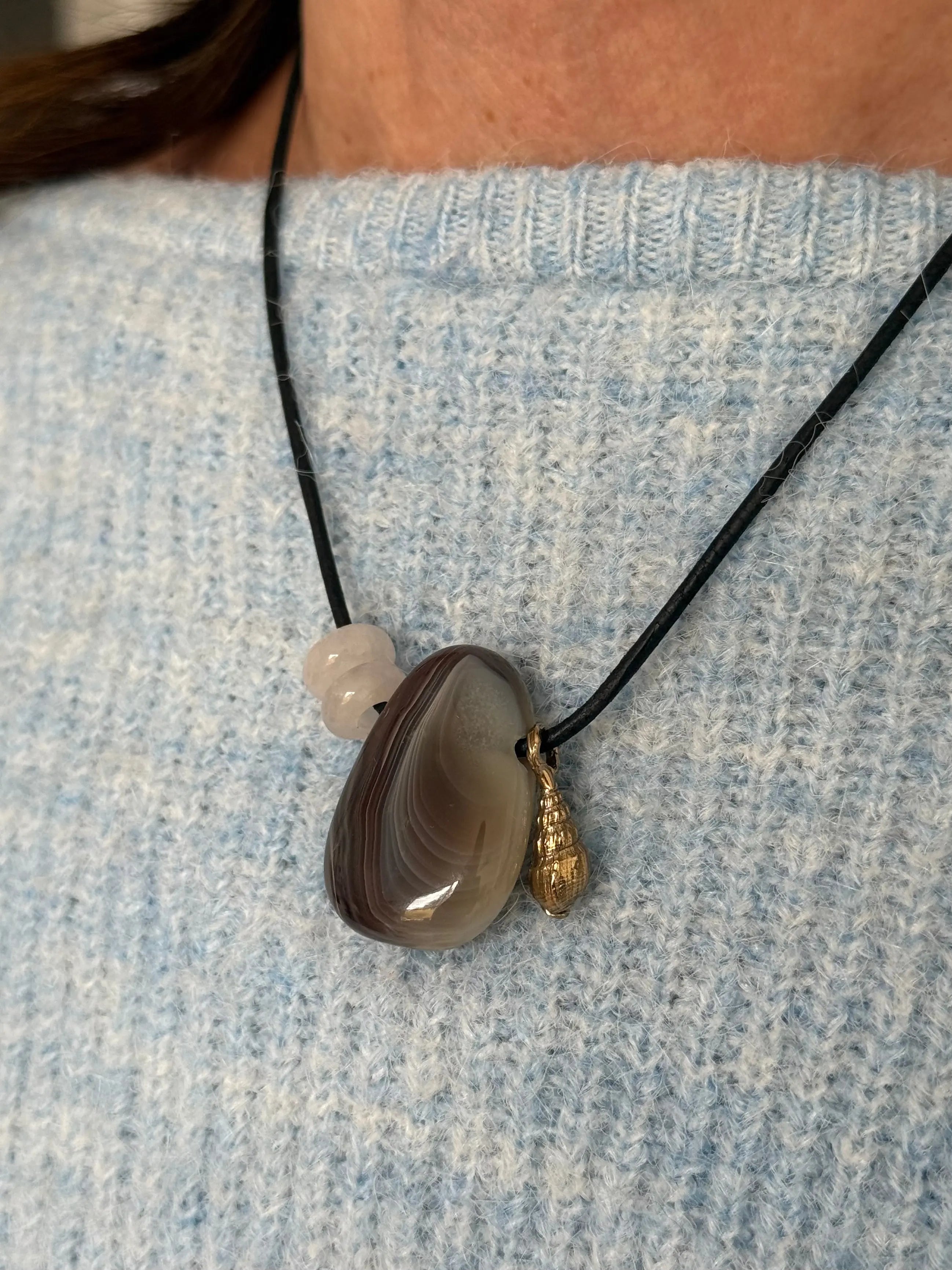 Statement necklace Agate 2 gold
